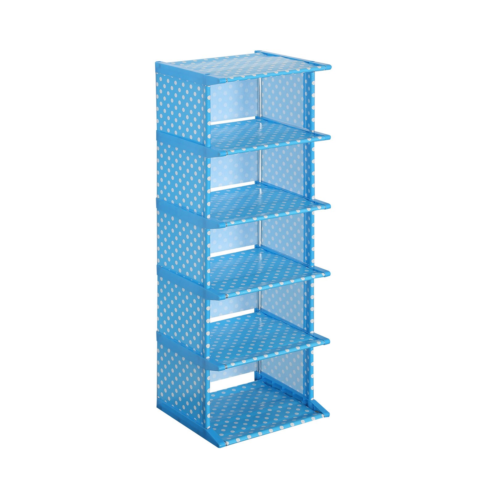 CellDeal 4/6/8 Layer Useful Shoe Rack DIY Easy Assembly Shoes Storage Cabinet Dustproof Moistureproof Shoe Shelf Large Capacity: 6 Layer Blue
