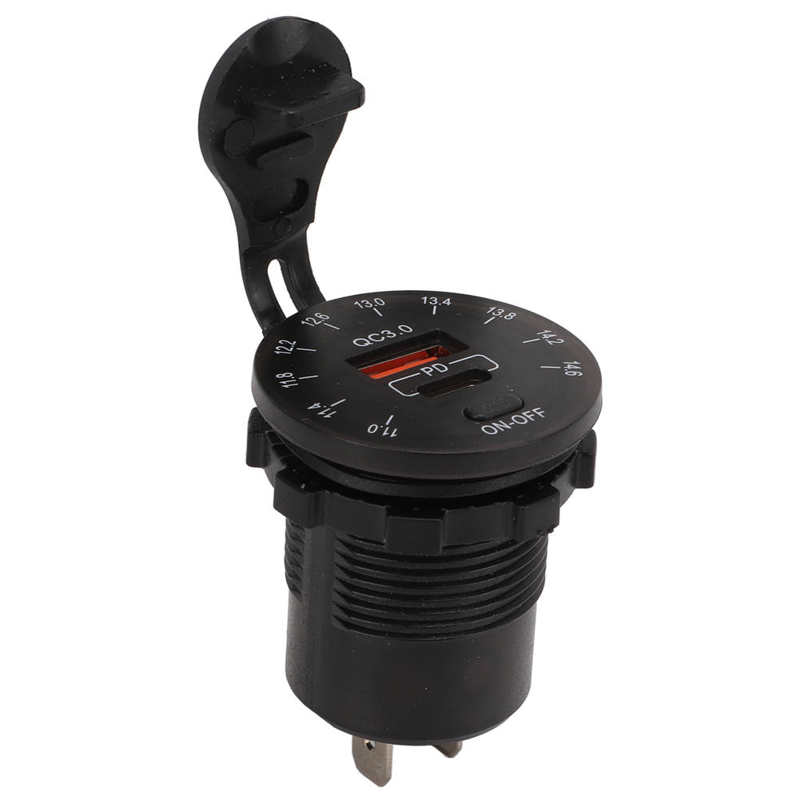 USB Car Charger Fire Resistance QC3.0 PD Car Charger Multicolor Compatible for 12‑24V Cars Ships Yachts Electronics