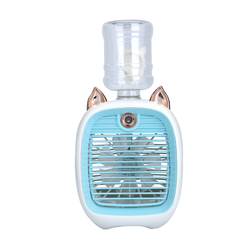 Draagbare Airconditioner Usb Mini Luchtkoeler Ventilator Waterkoeling Ventilator Met 3 Speed 2 Modi Spray Luchtbevochtiger Purifier Voor Auto Thuis: Blauw