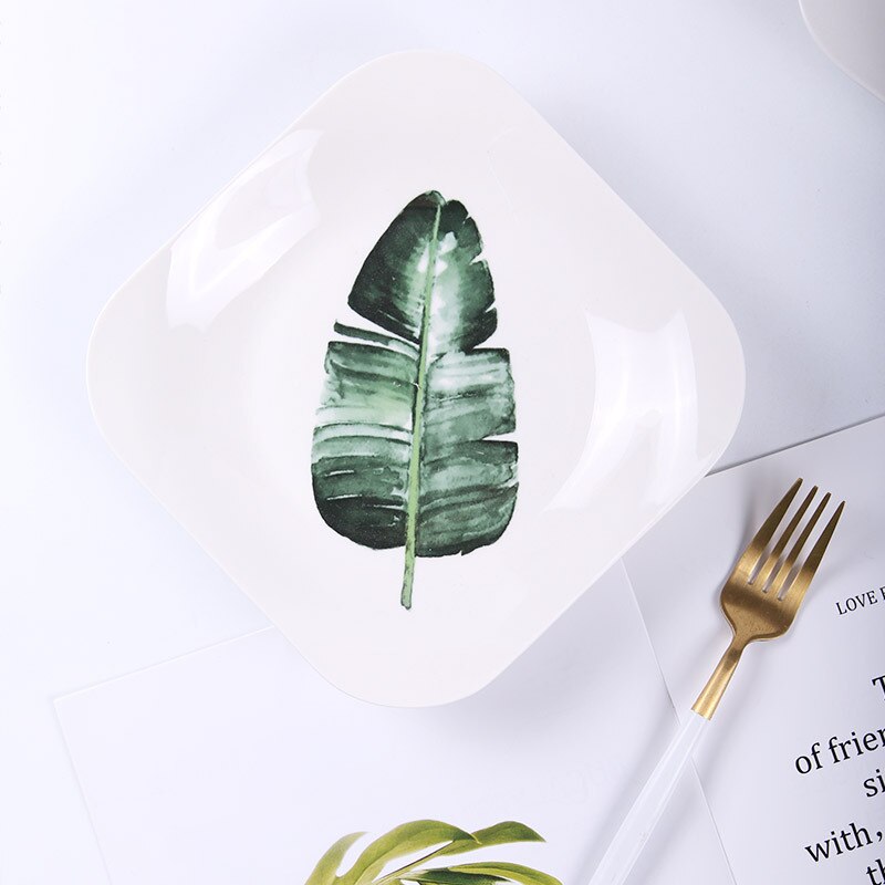 Ceramic square plate &amp; home use dessert plate porcelain &amp; 4 pcs dinner plate