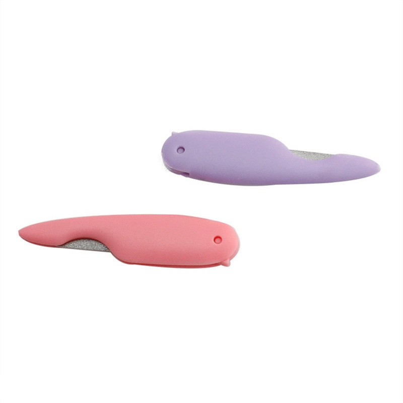 1Pcs Cartoon Folding Nail File Metalic Stainless Steel Fold Purple Cuticle Lime A Professionel Tool Files Random Color