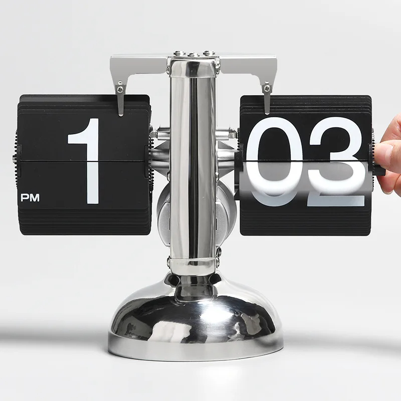 Reloj Digital con tapa Vintage, reloj de mesa con página abatible automática mecánica, reloj Digital con tapa para oficina, decoración del hogar,: Verde