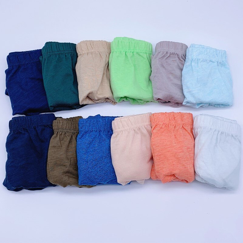 12Pc/Lot Cotton Solid Color Children&#39;s Underwear Briefs Boys Panties Briefs Suit 1-12Years