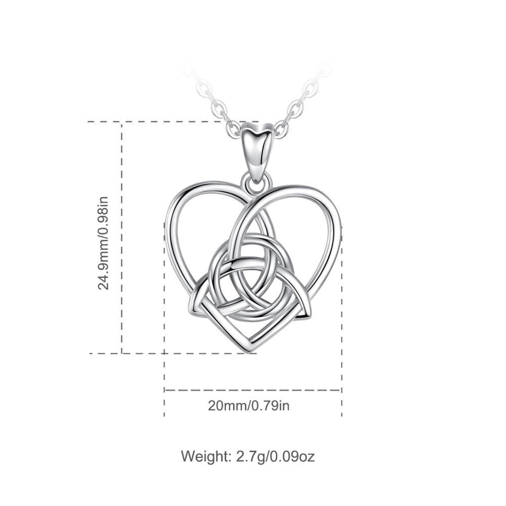 EUDORA 925 Sterling Silver Celtic knot Pendant trinity knot Necklace good luck Jewelry For Lady girl Year D115