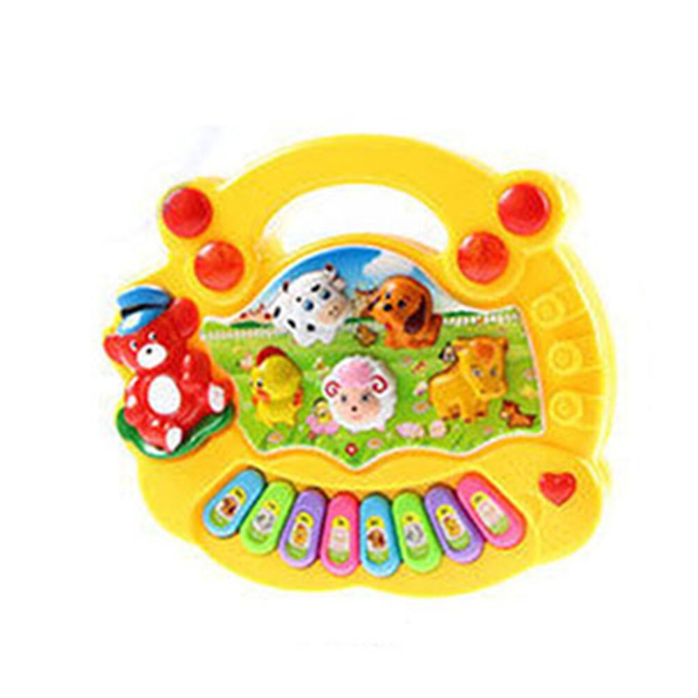 Baby Animal Farm Piano Music Toy Kids Musical Educational Piano Cartoon Animal Farm Developmental Toys for Children baby: Yellow