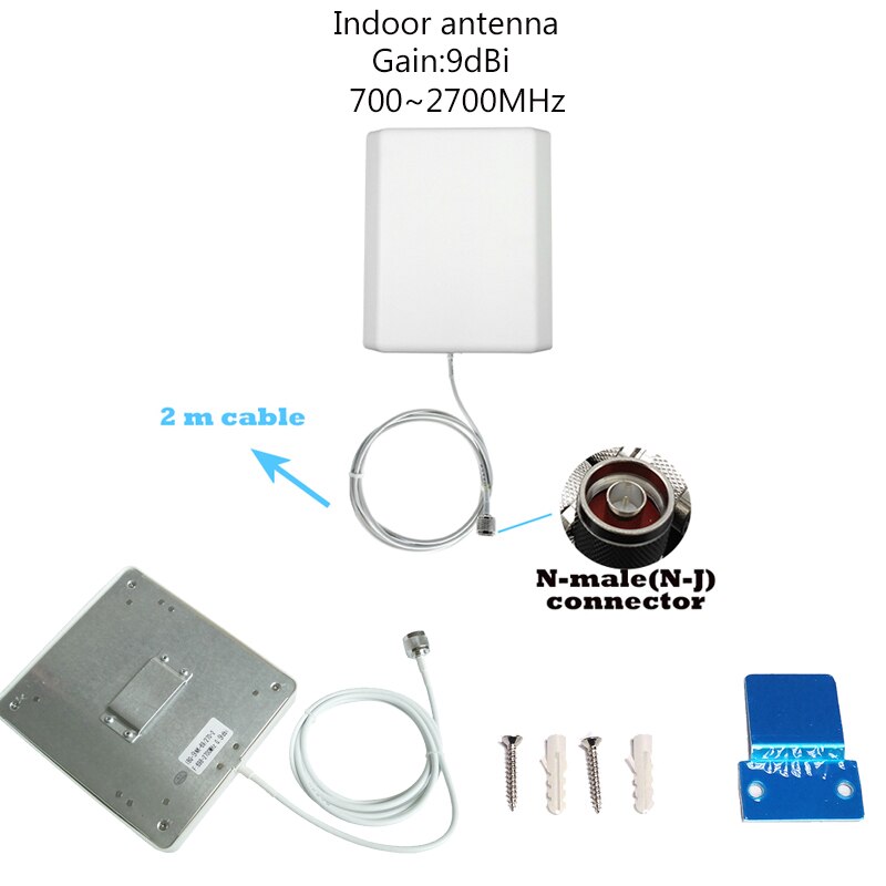 Kit de antena de 700-2700MHz 2G 3G 4G para GSM LTE WCDMA Amplificador de señal móvil, amplificador de antena, cable de 10m para repetidor de teléfono móvil