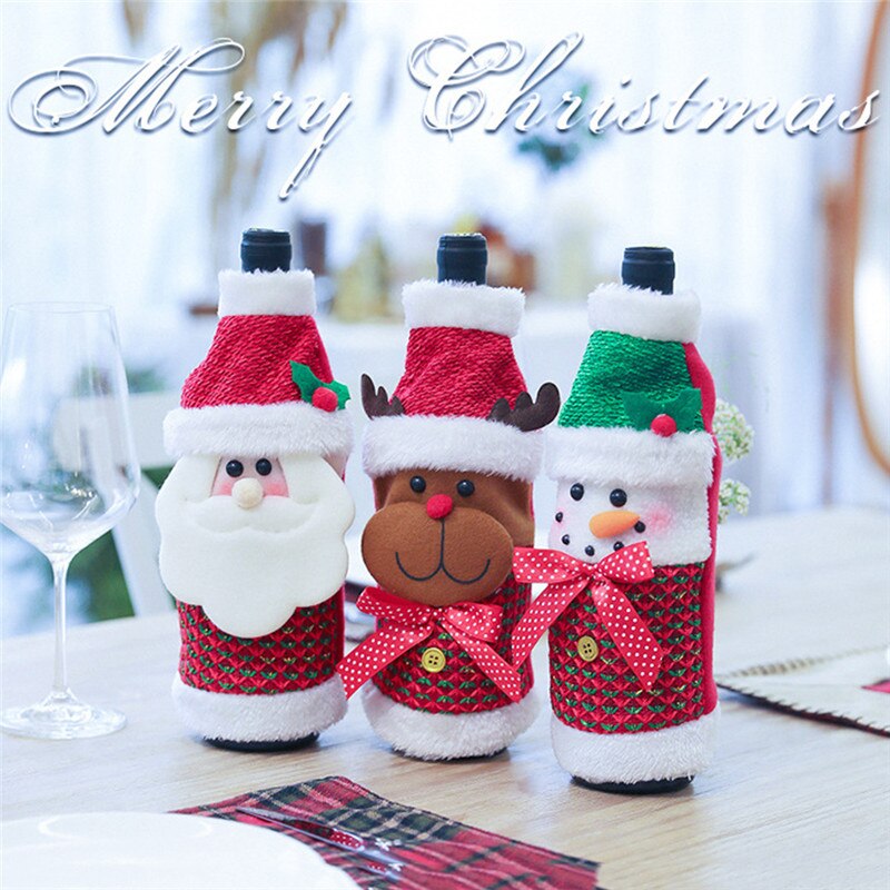Kerst Wijnfles Cover Kawaii Leuke Exquisite Wijnfles Cover Kerstman Xmas Kerst Decoratie Voor Thuis