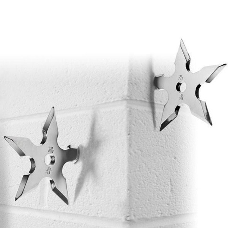 Elegante kapstokhaken ninja stervorm roestvrij staal wand deurhaak kleding hoeden hanger houder huisdecoratie