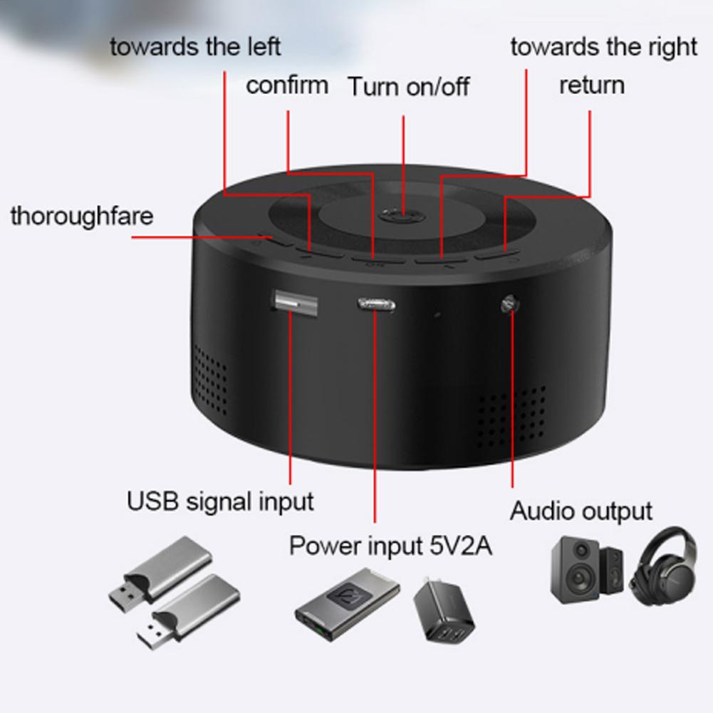 Novo mini casa micro projetor portátil suporte ao ar livre 1080p alto-falante embutido com fio mesma tela projetor de filme do telefone móvel