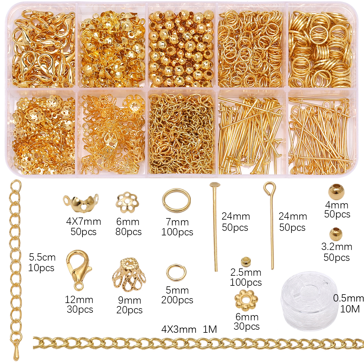 1 Set/zak Sieraden Maken Starterskit Oorbellen Ketting Bevindingen Diy Kralen Sieraden Accessoires Geschikt Voor Volwassenen En Beginners (G: Gerhodineerd