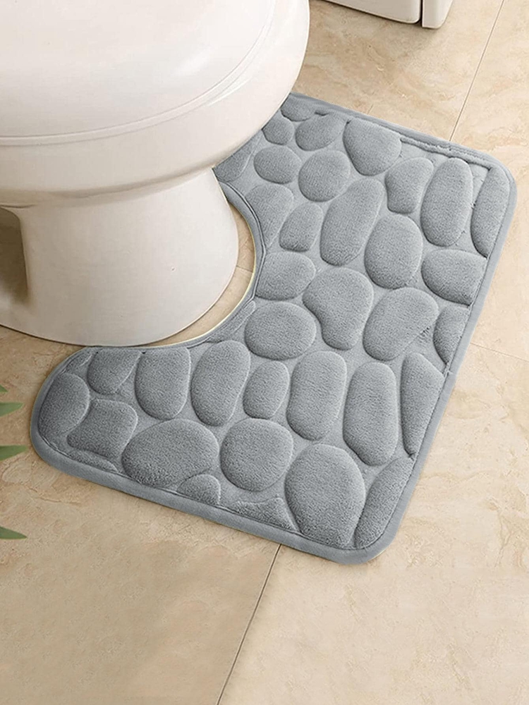 Wasruimte toilet voetmat U-vormige vloermat waterdicht pad Badkamer badkamer wateropname antislip pad: Light Grey