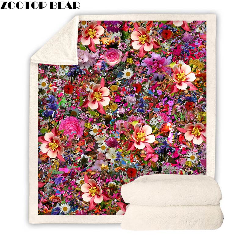 Couverture en peluche pour adulte | Courtedons de florale, couverture en peluche à impression 3D, canapé décontracté, couverture polaire, lit lavable, pour la maison, le bureau,: BZKH736 / Throw 50INCHx60INCH