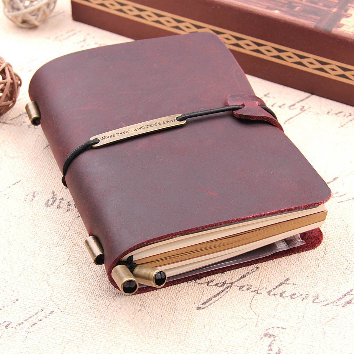 Handmade Traveler's Notebook, Leather Travel Journal Notebook for Men & Women, Perfect for Writing, , Travelers, 5.2