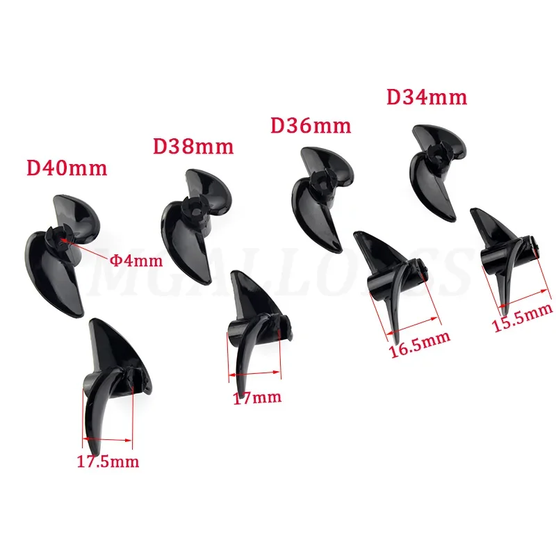 1pc (accessori per barche RC) elica in nylon a 2 pallido ad alta resistenza per albero di puntello da 4mm