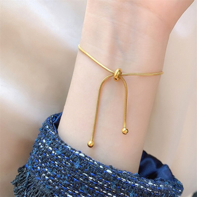 Erklärung Versenkbare Schlange Kette Armband Edelstahl Schmuck Minimalistischen Geometrische Handgelenk Armband Für Frauen Party