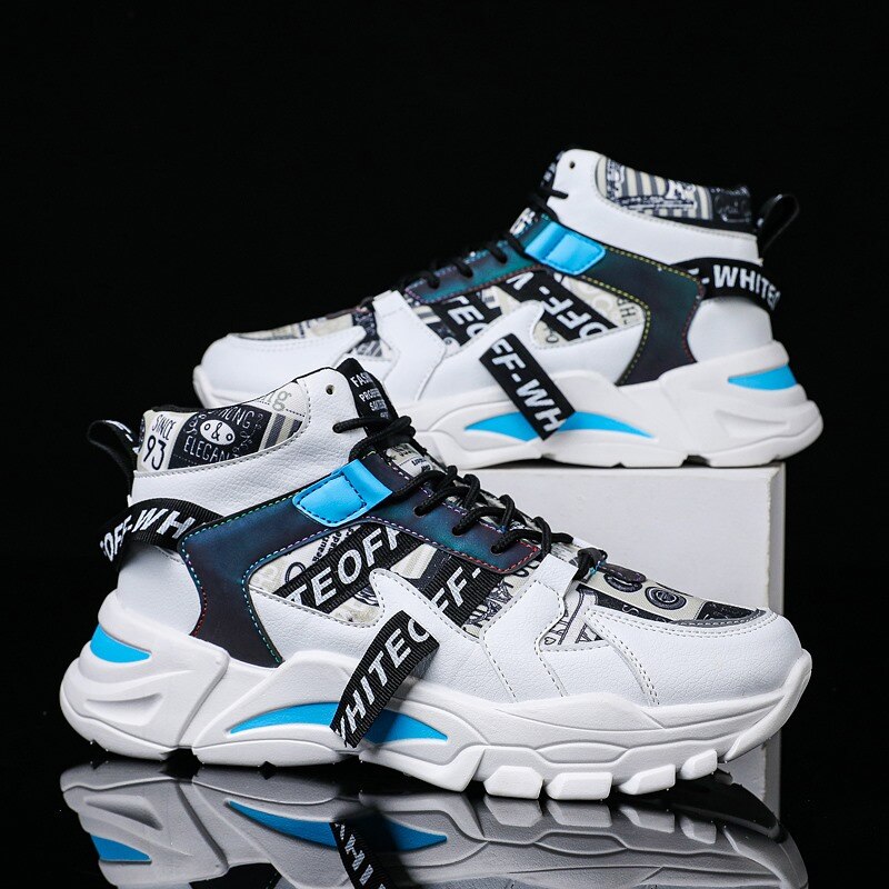 Herre high-top canvas sko mænd forår efterår top sneakers snøre høj stil afslappet sko til mænd
