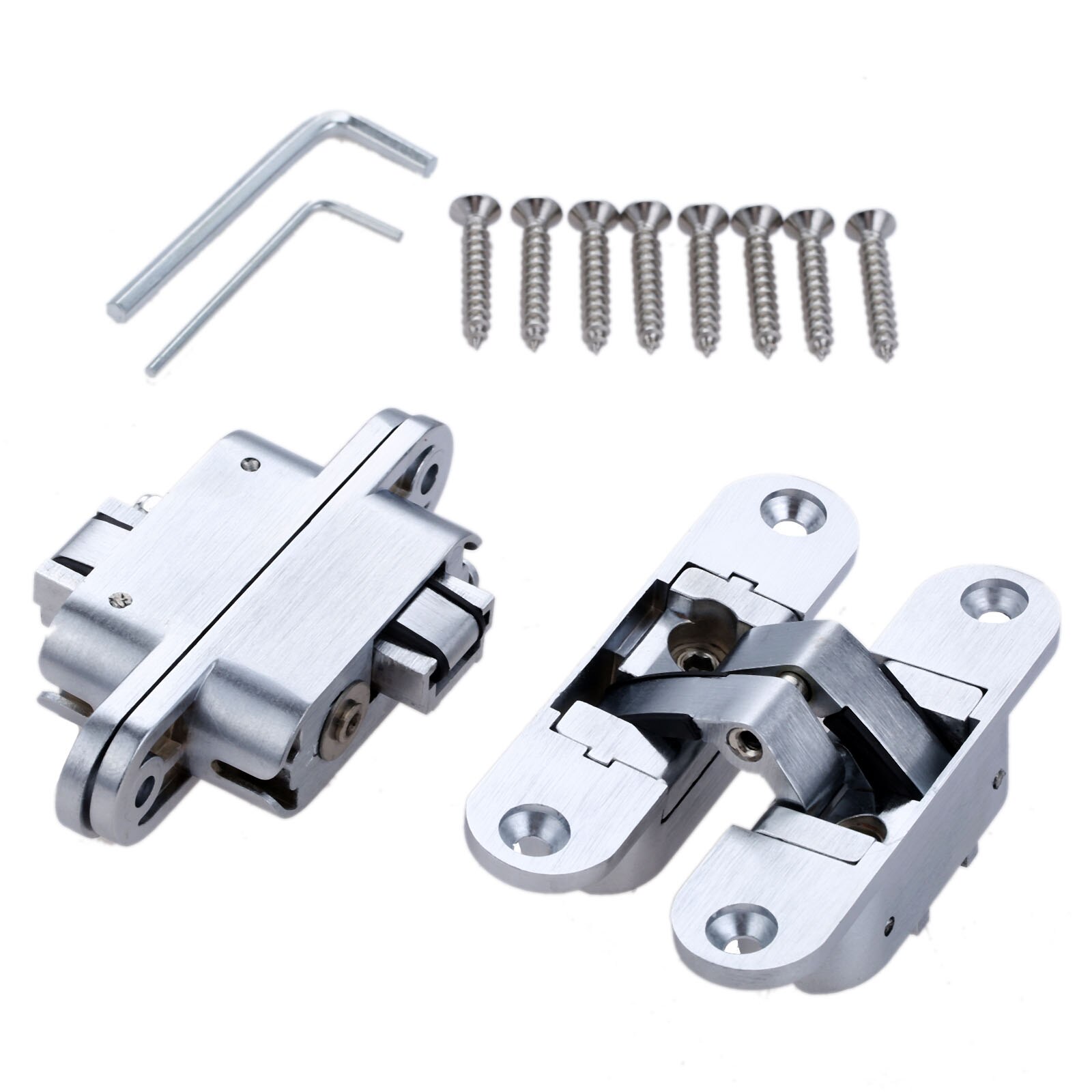 DRELD 2Pcs Zinc Alloy Hidden Hinges Multi Size Invisible Concealed Folding Counter Door Hinge With Screw Furniture Hardware: 23 x 95mm Right