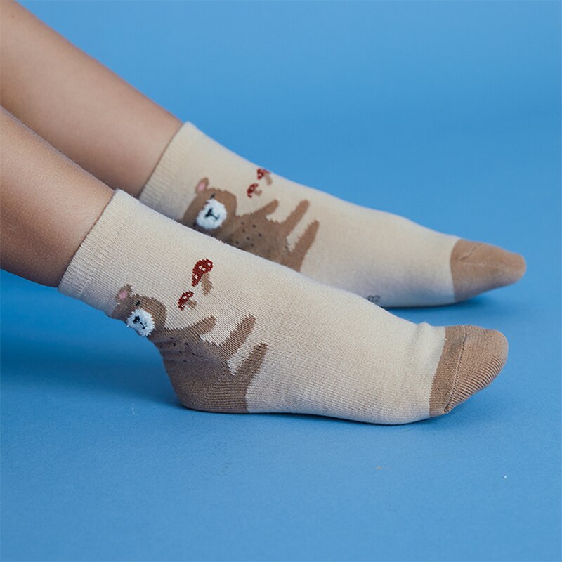 Calcetines de invierno de algodón de corte medio para niños, tallas s-xl, paquete de 3