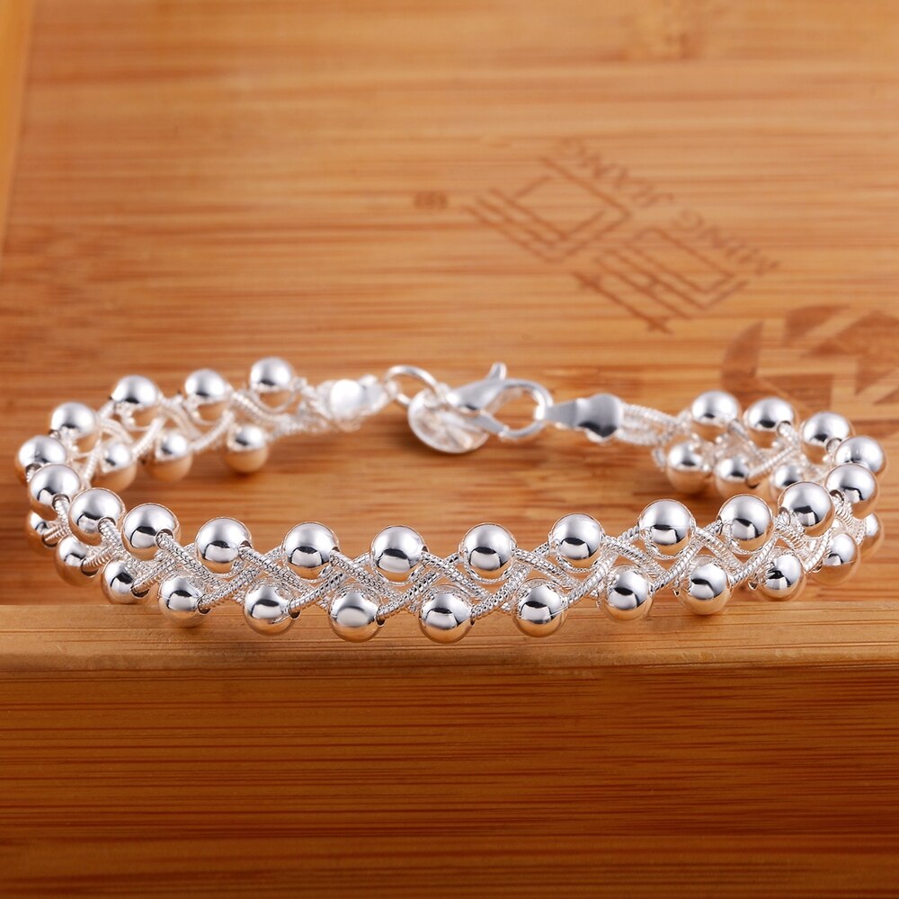 925 Sterling Zilveren Armband Bead Armband Voor Vrouw Glamour Sieraden