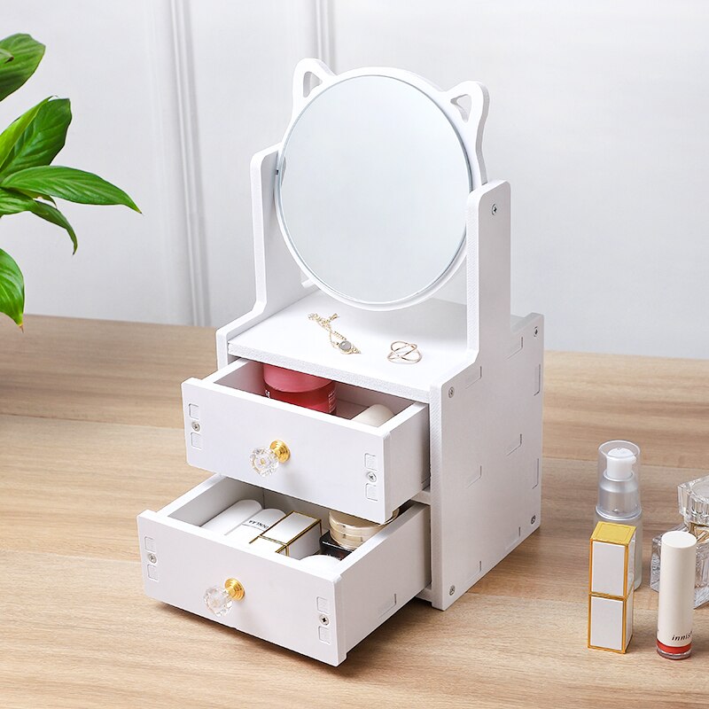 Desktop Makeup Mirror Vanity Mirror Storage Makeup Integrated Reversible Makeup Mirror Makeup Vanity Bedroom Mirrors