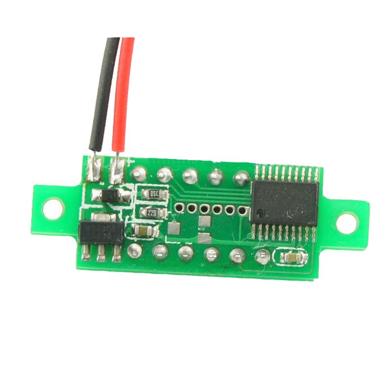 1 stk digital voltmeter led display mini 2/3 ledninger spændingsmåler amperemeter høj nøjagtighed rød / grøn / blå  dc 0v-30v 0.36 "