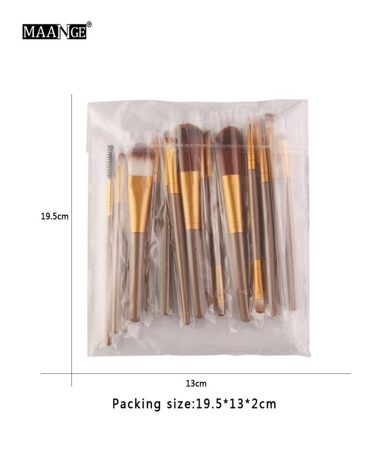 Maange 18 stuks make-upkwasten gereedschapsset cosmetische poeder oogschaduw foundation blush blending beauty make-upkwast maquiagem
