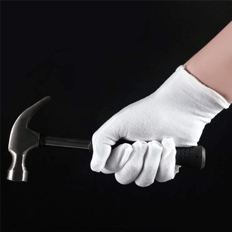 10/20 Pairs White Cotton Work Gloves For Dry Hands Handling Film SPA Gloves Ceremonial Inspection Gloves Car Repair Gloves