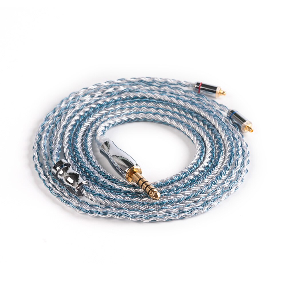 Yinyoo Headphone Cable - 1.2m - 16 Core Silver Plated - MMCX/2pin/QDC/TFZ Connector - 2.5/3.5/4.4mm Plug: MMCX 4.4