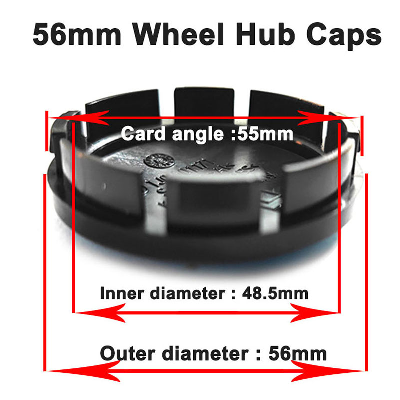 4 Stück 55 mm 56 mm 60 mm 63 mm 65 mm 68 mm 70 mm 76 mm Auto-Radnaben-Mittelkappen für Golf 4 5 6 7 Polo Passat Touran Autozubehör