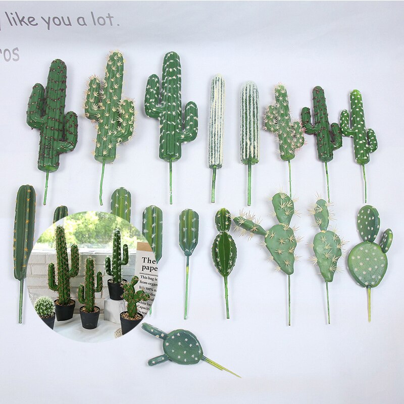 Green Simulation Artificial Cactus Succulent Flower Plant Home Decor Artificial Flower Wedding Party Office Artificial Plants