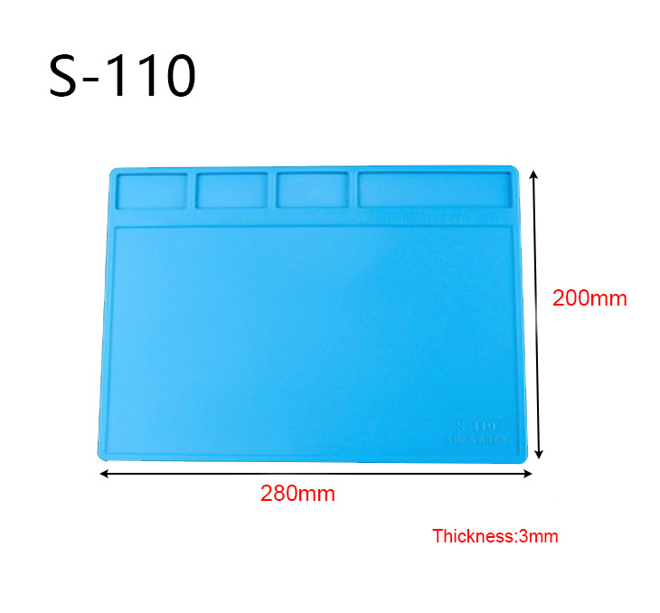 Isolatie Silicone Solderen Pad Mat S-170 S-160 S-150 S-140 Bureau Onderhoud Platform Voor Reparatie Station Wit Magnetische: S110