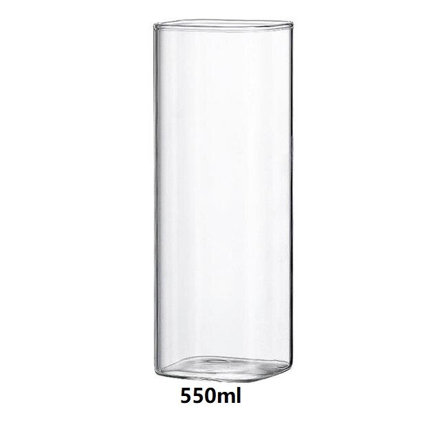 Verre à eau en cristal sans plomb, carré, pour boire du café, du lait, du jus, du whisky, du vin, de la bière, pour Cocktails, 250/390/550ml: 550ml