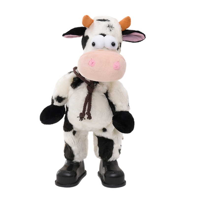 15in Dancing Animal Plush Stuffed Doll Electric Toy Cow/Deer/Dog with Built-in Songs Interactive Baby Funny Xmas