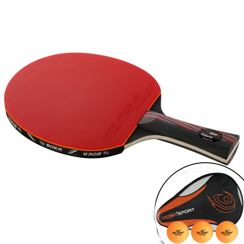 Professionelle 9,8 Nachahmung Kohlenstoff Nanoskalige WRB System Tischtennis Schläger Lange Kurze Griff Klingeln Pong Paddel Mit Tragen Tasche