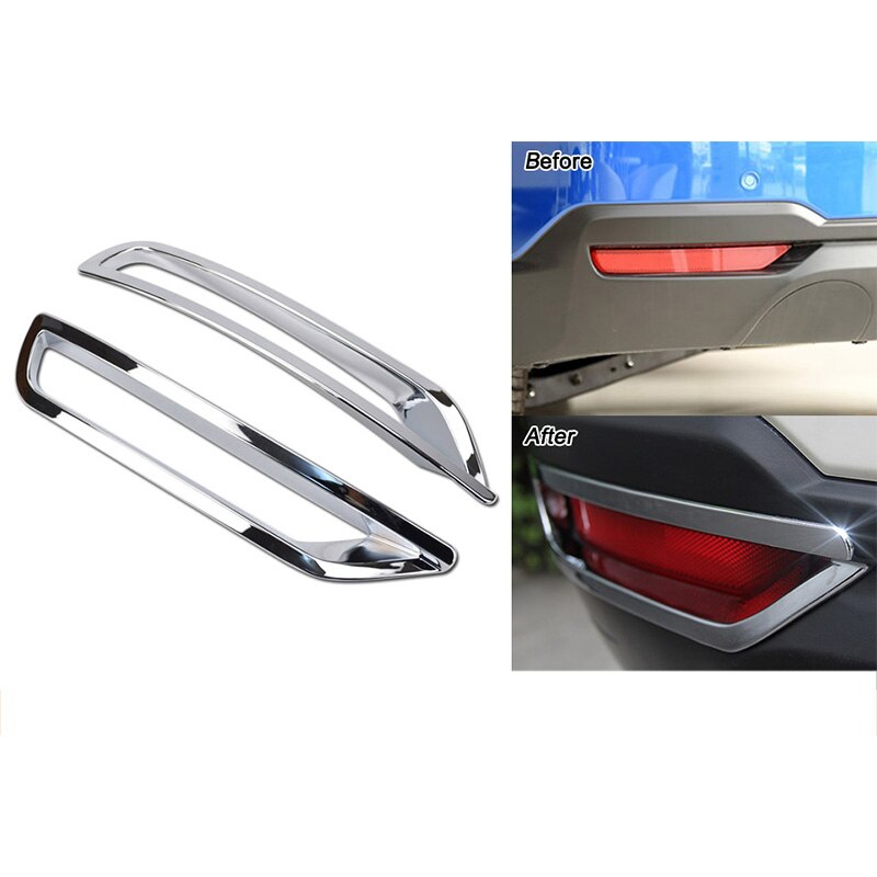 for Subaru forester SJ Chrome Rear Fog Light Lamp Bumper Cover Trim Bezel Car Styling Sticker Molding