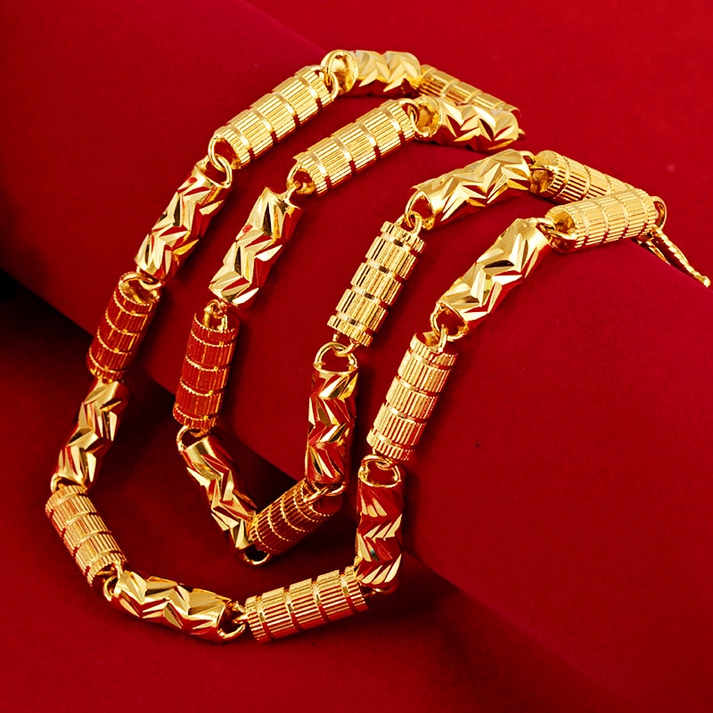 Forever Niet Vervagen 24K Gold Filled Ketting Mannen Vrouwen Fijne Bijoux Femme Collares Naszyjnik Sieraden 24K Goud sieraden Kettingen