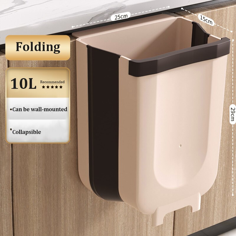 Wall Mounted Hanging Trash Bin For Kitchens Cabinet Door With Lid Kitchen Trashs Bin Garbage Cans Counter Bins Trash Can Kitchen: 10L Pink