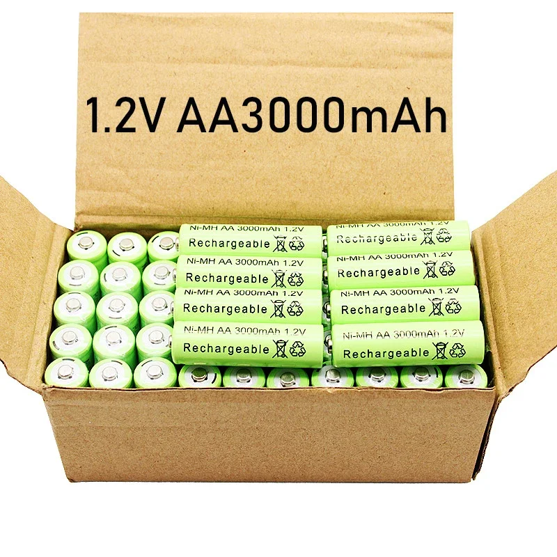 1.2V AA 3000mAh NiMH 1.2V Rechargeable Batteries Green Battery Garden Solar Lamp LED Flashlight Lantern Lamp Torch