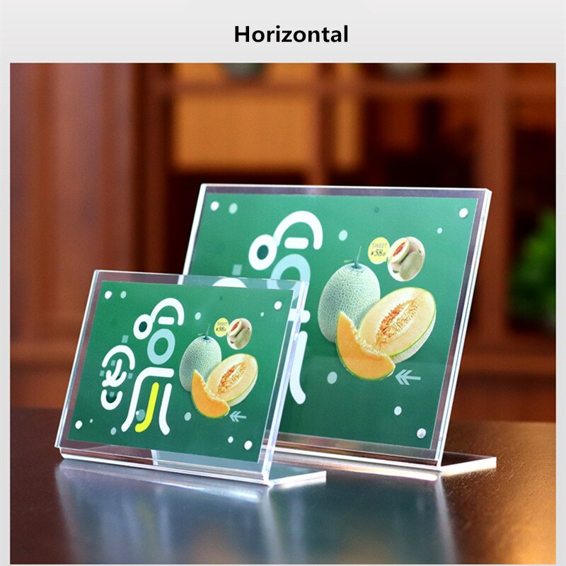 A6 magnet slant back bord pris papir skilt holder display stand transparent akryl menu papir plakat ramme