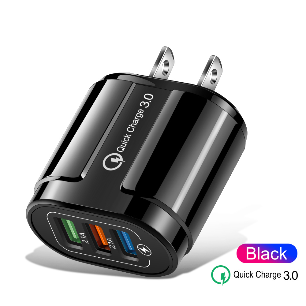 QC 3,0 USB Ladegerät Schnell Ladung 3,0 4,0 Für Telefon USB Adapter für iPhone Tablet Tragbare Wand Handy Ladegerät schnelle Ladegerät: Black US