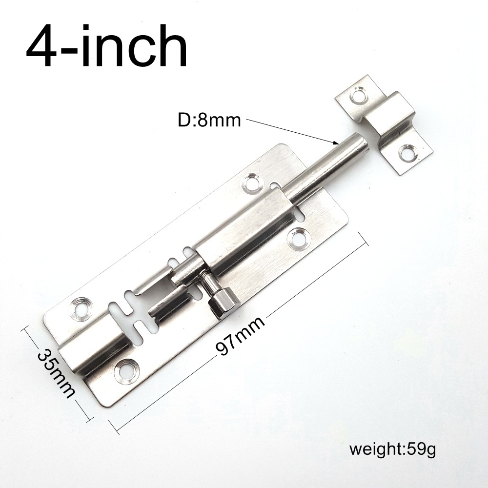 1 Uds 3/4/5/6/8 pulgadas acero inoxidable cepillado pestillo de puerta de 35mm de ancho pestillo de cerradura deslizante pestillo cerrojo grapa cerradura de seguridad