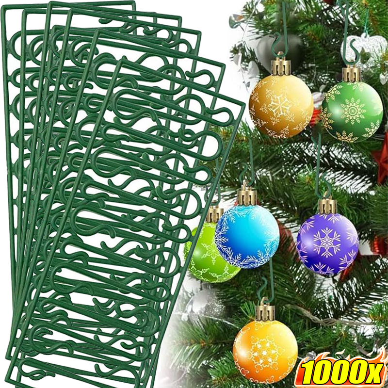 Ganchos de árvore de natal verde, pingente de suspensão de natal, mini cabide, bola, ornamento, gancho para guirlanda de ano novo, decoração de festa em casa