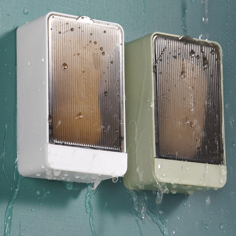 Boîte à savon murale créative avec couvercle, égouttoir à Double grille, porte-savon de salle de bain, accessoires de salle de bain à domicile