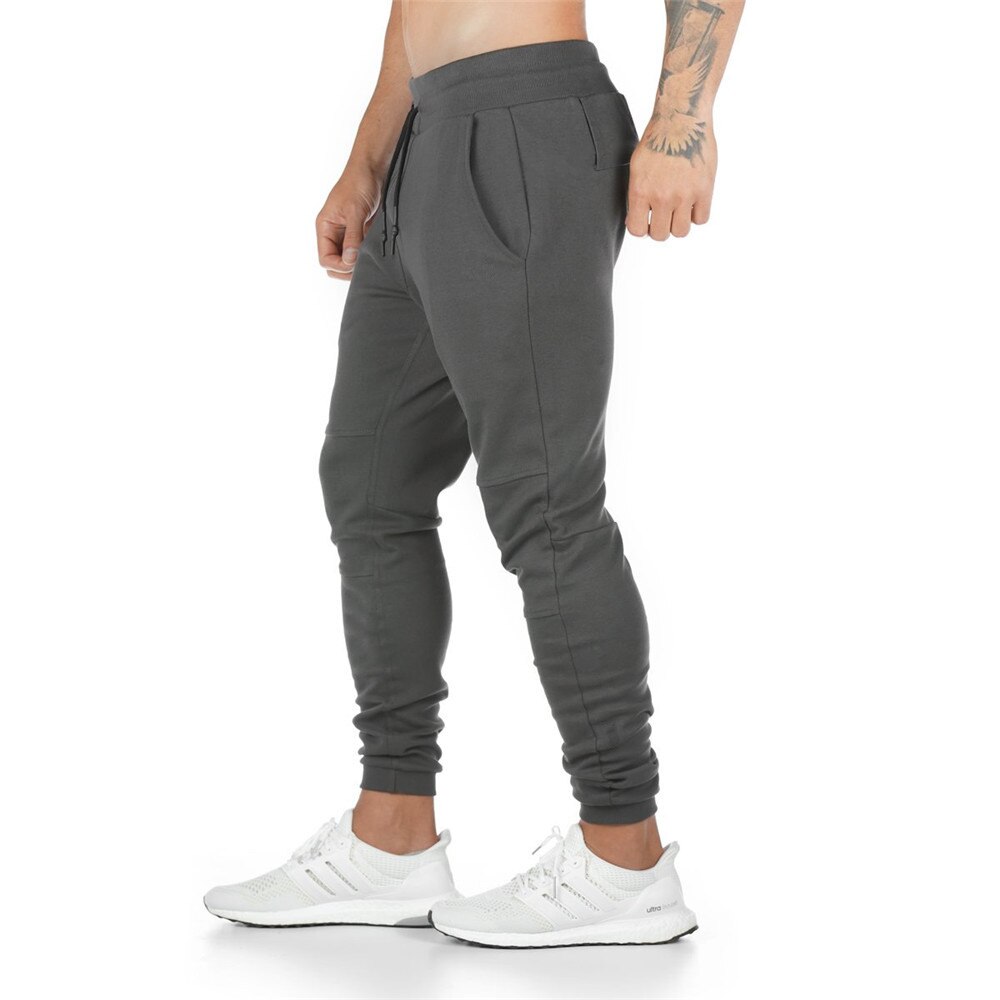 Joggingsbroeken heren casual effen ritsbroeken heren sportscholen fitness workout sportkleding broeken herfst katoenen trainingsbroeken: M / Donkergrijs