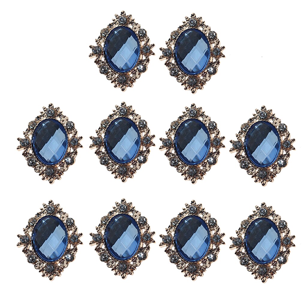 10 Pcs 25 Mm Strass Cabochons Plaksteen Crystal Knoppen Versieringen Bruiloft Sieraden Telefoon Decor Diy Kledingstuk Naaien Acce: Light Blue