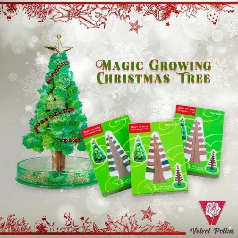Magic Groeiende Kerstboom Papier Boom Bloesem Kerstman Mini Kerst Decoratie Voor Jaar Kids Desktop Speelgoed Thuis
