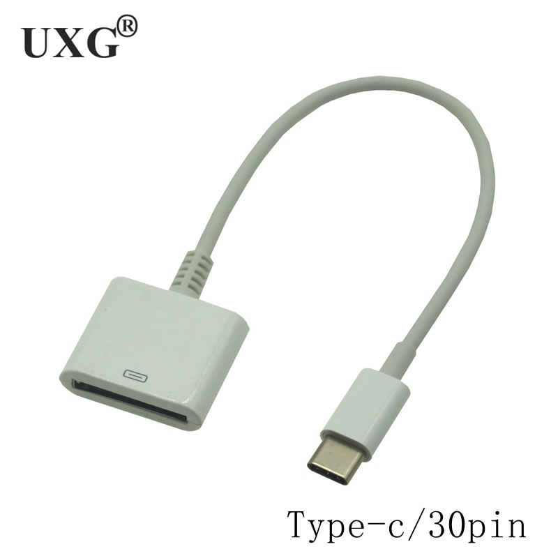 Dock 30 Pin Female naar USB-C USB 3.1 Micro USB 8pin Type C Mannelijke Korte Oplaadkabel Voor Huawei Xiaomi Mac Onplus 15 cm: Bruin
