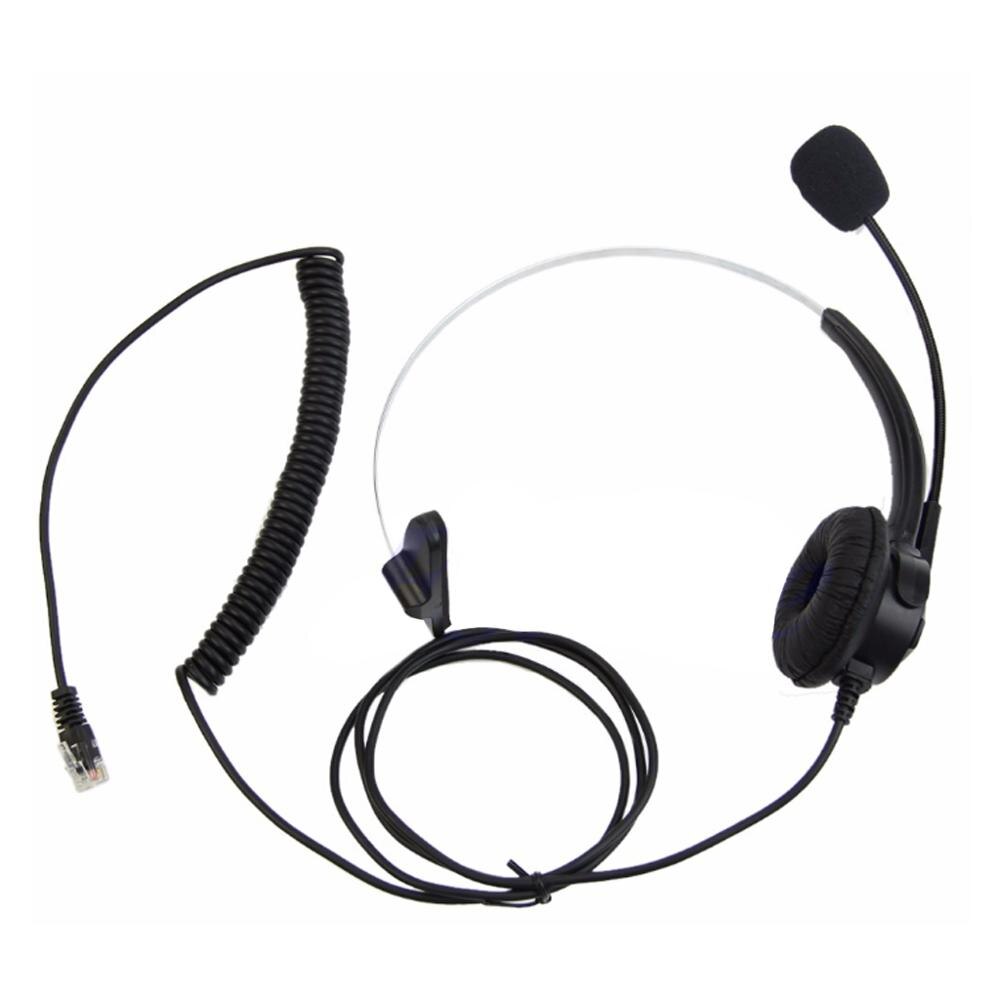 4 broches RJ11 Monaural opérateur filaire Center d'appel casque téléphonique casque BK