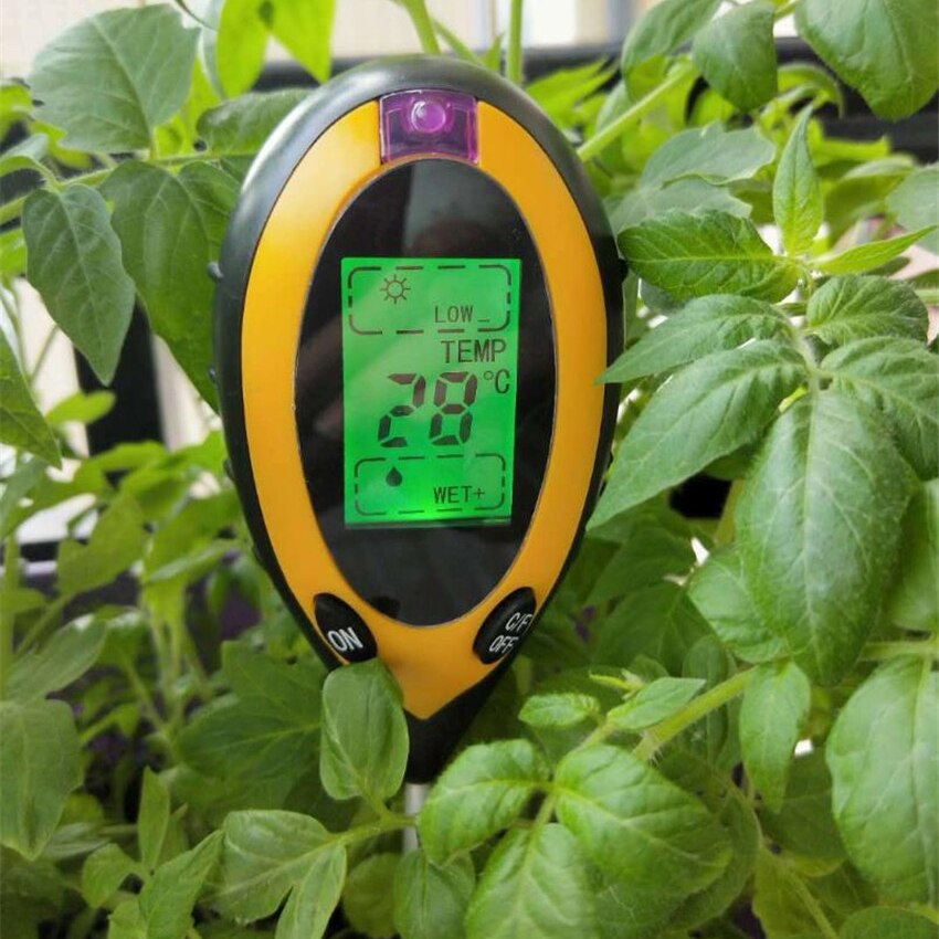 4 in 1 Soil Ph Meter Soil Tester For Gardening Plant,PH Moisture Meter Temperature Sunlight Intensity Acidity Alkali Measurement