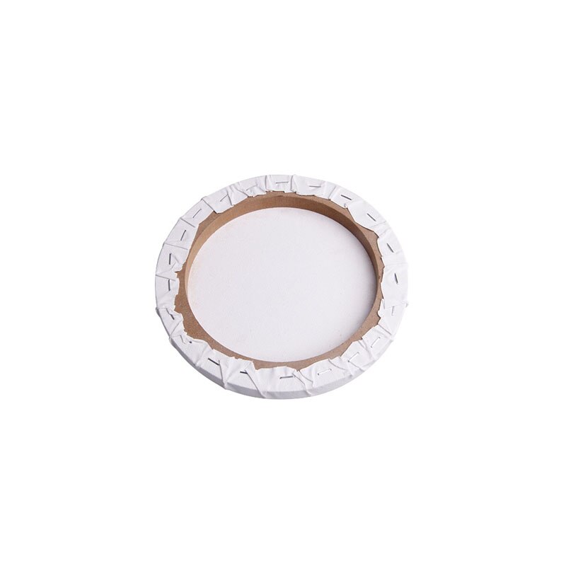 White Blank Panels Round Canvas Board Wooden Frame Art Artist Painting Crafts